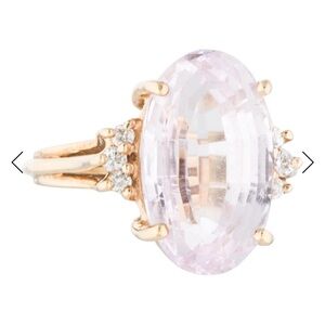 Elegant Gold, diamond and Kunzite Gemstone Ring